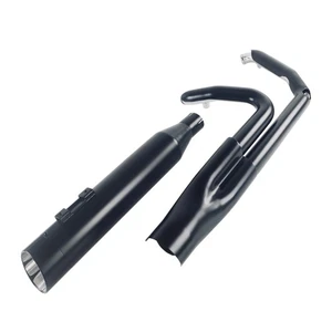 Escape antideslizante SHARKROAD 2-1 para Harley Touring 95-16, con tubo de 4,5" negro - Imagen 1 de 7