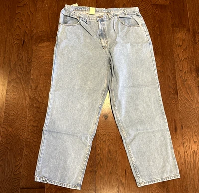 NEW VTG St John’s Bay Denim Jeans Men’s 42x30 Pleated Loose Fit Light Wash - Image 1 of 4