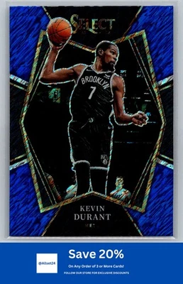 2021-22 Panini Select #135 Kevin Durant Blue Shimmer Prizms Brooklyn Nets I35 - Image 1 of 2