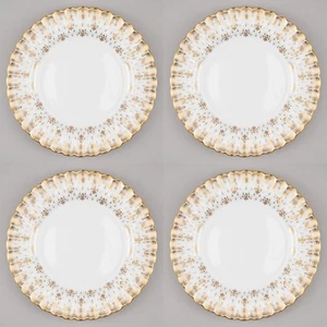 Set of 4x 8" Salad Plates, 2 Sets Available, Fleur de Lys Gold by Spode - Picture 1 of 17