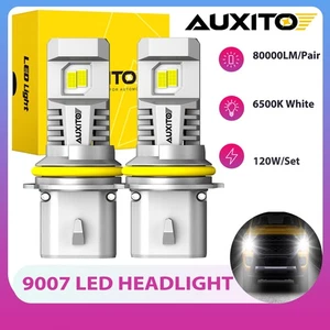 AUXITO 9007 HB5 LED Xenon White Headlight Hi-Lo Beam Bulb Kit 100W 80000LM 6000K - Picture 1 of 10