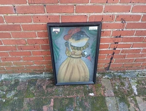 OBRA DE ARTE FIRMADA POR KOLENE SPICHER ARTE POPULAR PRIMITIVO PEZ GLOBO IMPRESIÓN ENMARCADA - Imagen 1 de 6