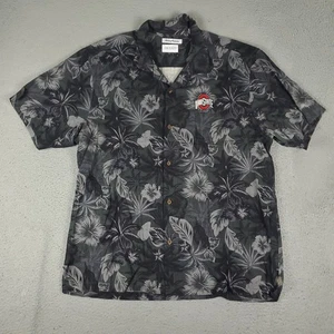 Tommy Bahama Ohio State Buckeyes Hemd Herren XL grau Blumen Hawaii Knopfleiste - Bild 1 von 9