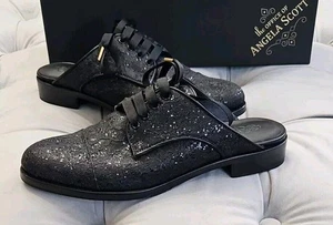 The Office of Angela Scott Mr. Winnie Black Slides Mule Oxford Womens Shoes 37.5 - Picture 1 of 14