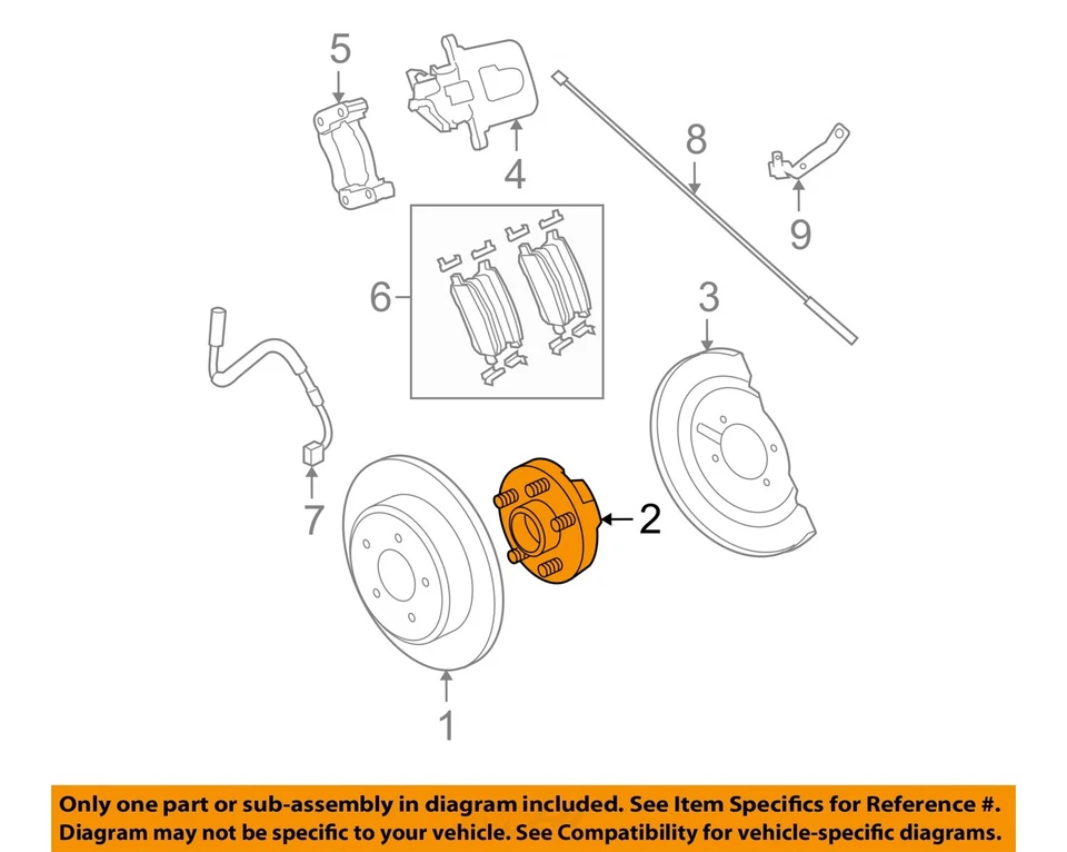 Buje y cojinete de rueda trasera CHRYSLER OEM 68184746AE Foto 1 de 2