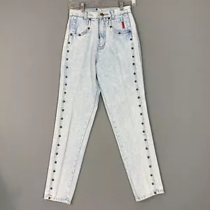 Womens VTG Jeans Bugle Boy Tapered JLO Screw Studded Stone Wash 80s 90s 9 25" W - Picture 1 of 12