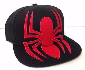 ULTIMATE SPIDER-MAN SNAPBACK HAT Black&Red Big Spider Logo Flat Bill Men/Women - Picture 1 of 7