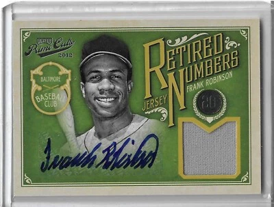 2012 Playoff Prime Cuts Retired Jersey Numbers Auto /15 Frank Robinson #20 HOF - Image 1 of 2
