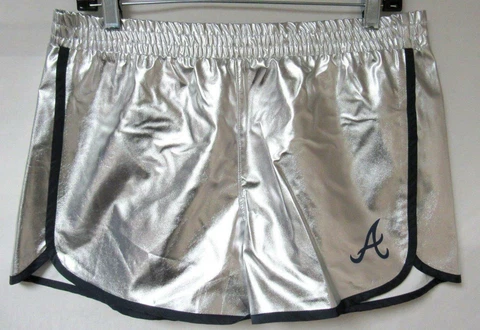 Atlanta Braves Womens Medium Screen Printed Elastic Waistband Shorts C1 867 Cover