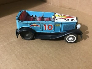 Vintage CRAGSTAN Japan Tin Friction Racing Roadster Car Toy Litho SPEEDKING #10 - Picture 1 of 6