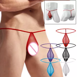Mini Tangas Sexy Malla Transparente Tanga Ropa Interior Bolsa T-Back Calzoncillos Bragas➳ - Imagen 1 de 27