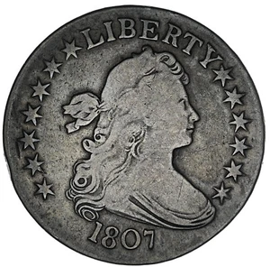 Busto drappeggiato US 1807 mezzo dollaro circa fine - Foto 1 di 2