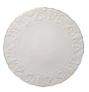 Lenox Georgian Scroll Cake Plate Serving Platter Gold Trim 11.5" USA - Picture 1 of 5