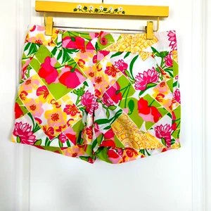 Lilly Pulitzer Fields Forever Mid Rise Callahan Shorts 100% Cotton Size 4-lp716 - Picture 1 of 6