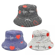 Fashion Cotton Bucket Hat with Heart Pattern Fisherman Men Women Unisex