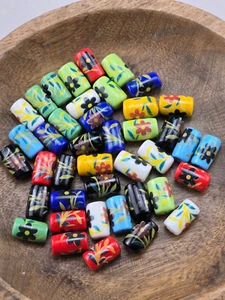 40+ PCS TUBE MULTI-COLOR GLASS BEADS JEWELRY CRAFT MAKING LOOSE BEADS - Picture 1 of 5