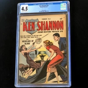 Ken Shannon #9 (Quality 1953) 💥 CGC 4.5 OW-W 💥 Rare Golden Age Crime Comic - Bild 1 von 6