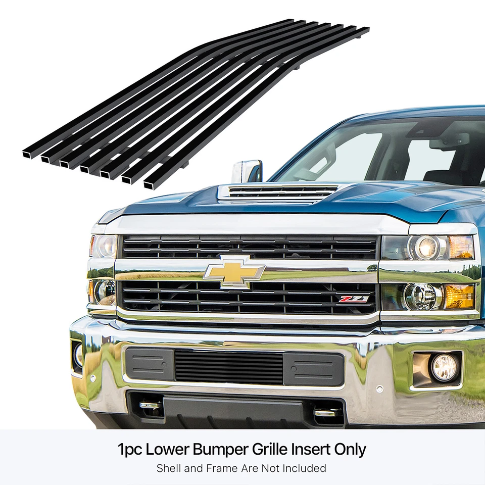 Fits 2015-2019 Chevy Silverado 2500HD/3500HD Lower Stainless Black Billet Grille - Image 1 of 4