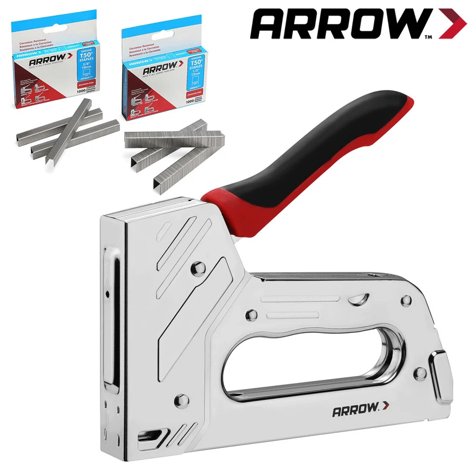 Arrow T55BL Heavy Duty Staple Gun Kit Stapler 3750PCS T50 1/4" 3/8" 1/2" Staples - Image 1 of 4