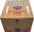 Virgin Unbleached Pre-Rolled King Size Cones, 4.29 Inch / 109mm (96 Total Cones)