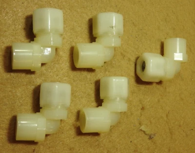 5 Pieces - Fast-Tite Female Elbow, 3/8 Tube x 1/4 Fem NP, Parker Hannifin W6FE4 - Image 1 of 4