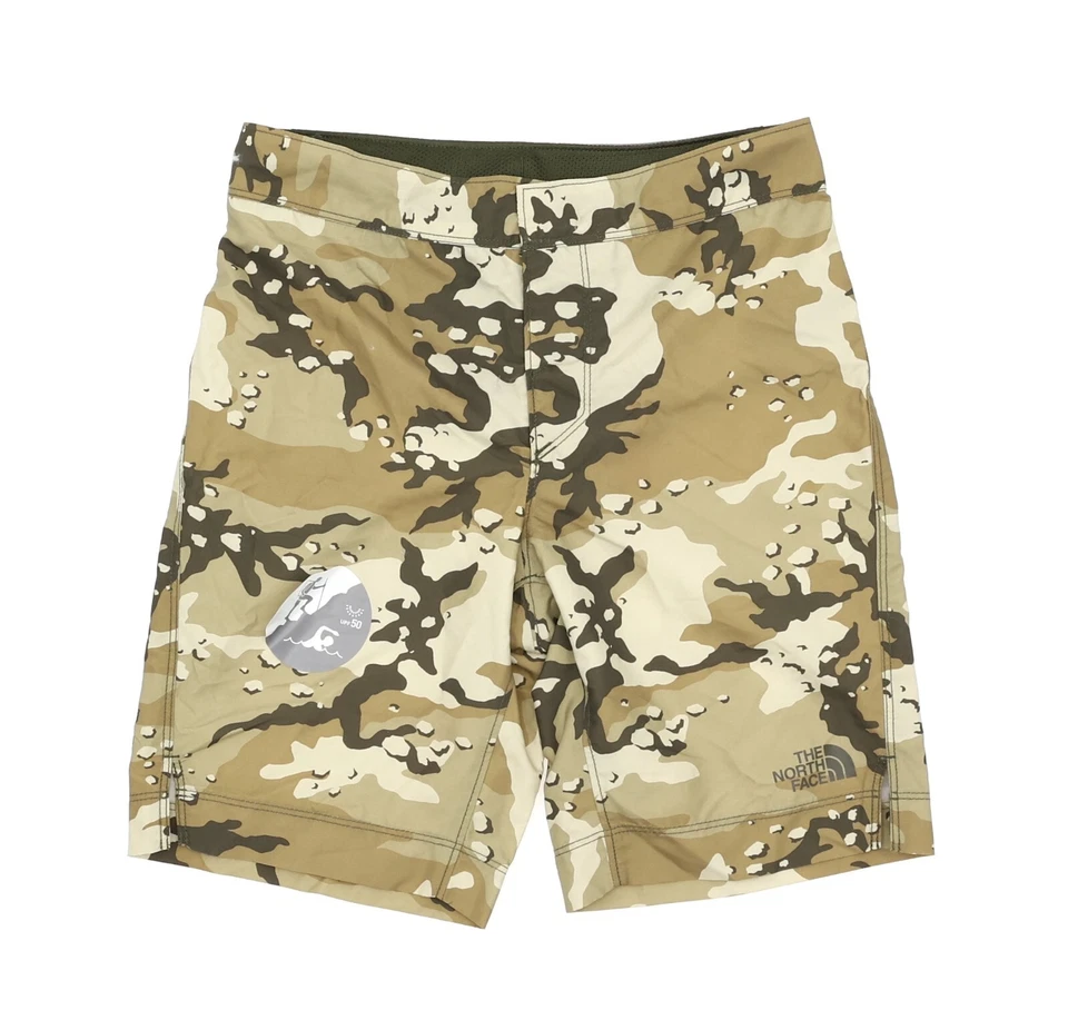 Boys The North Face Amphibious Board Shorts Camo Sz M-10/12 Flash