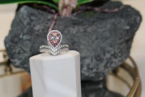 .74 ct Morganit, .54 rosa Turmalin, .93 weißer Zirkon GR. 8 NEU - NIE GETRAGEN - Bild 1 von 9