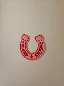 Lucky Star Horseshoe Embroidered Patch / Pink Colored Embroidery For Clothing - Picture 1 of 5