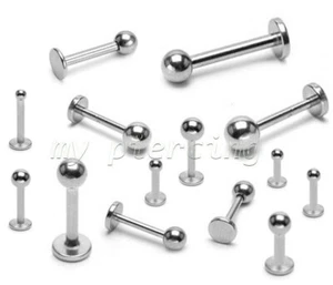 20G 18G 16G 14G Chirurgenstahl Labret Ohrring Knorpel Tragus & Wangenpiercing - Bild 1 von 4
