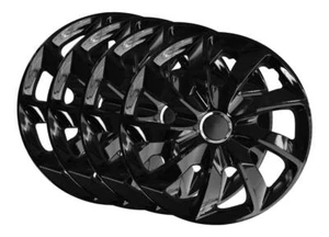 4x 14" Wheel Trims Hub Caps 14 Inch Wheel Cover Trim ABS Plastic Trim STIG BLACK - Picture 1 of 4