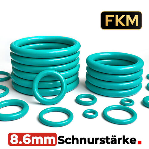 O-rings sealing rings gasket rings 32.8 - 442.8 mm / cord thickness 8.6 mm / FKM 75