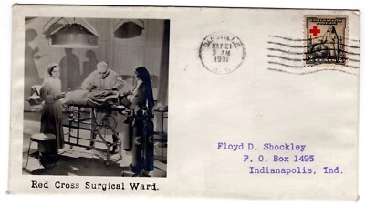 #702 Red Cross 1931 First Day Cover - Beazell Photo "Red Cross Surgical Ward" - Image 1 of 2