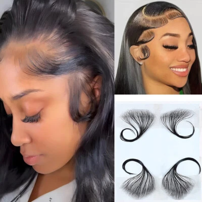 100% Real Human Reusable Invisible Lace Hairline Baby Hair Edges Stripes Natural - Image 1 of 4