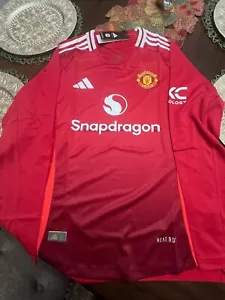 Manchester United Long Sleeve Soccer Jersey Slim Fit Adult XL - Picture 1 of 3