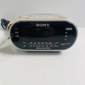 Sony Dream Machine FM/AM Silver Alarm Clock Radio ICF-C212 Tested Tagged Working - Picture 1 of 9