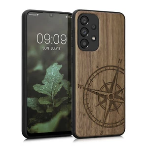 Cover compatibile con Samsung Galaxy A33 5G legno e bumper TPU - Zdjęcie 1 z 8