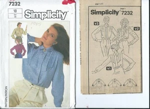 M 7232 patrón de costura años 80 preciosa BLUSA PLISADA Jabot corbata cuello SIN CORTAR talla 10 - Imagen 1 de 1