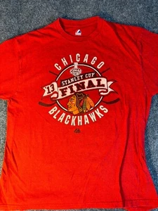 Chicago Blackhawks Majestic T-Shirt Eishockey Herren XL rot Stanley Cup Finale 2013 - Bild 1 von 6