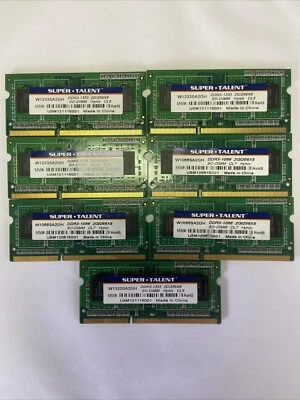 (Lot of 7) Super Talent W1333SA2GV SODIMM 2GB/256X8 Laptop Memory RAM *US SELLER - Image 1 of 2