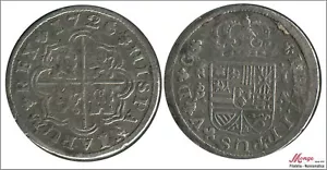 España 1 Real 1726/1 A Madrid Ag MBC / VF Felipe V - Picture 1 of 1