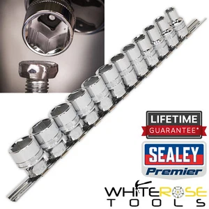 Sealey Metric Socket Set Lock On 85% Rounded Nuts 8-19mm 12pc 3/8" Drive - Picture 1 of 5