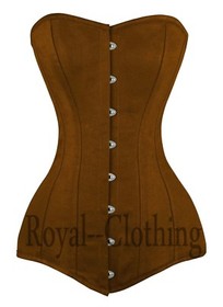 Heavy Duty Double 26 Steel Boned Over Bust Long Line Training Cotton Corset 