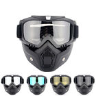 Modular Mask Detachable Goggles &Mouth Filter Motorcycle Helmet Open Face Shield