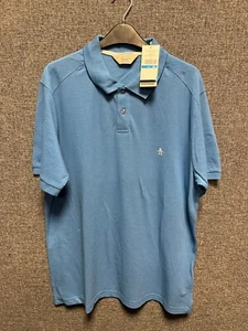 Original Penguin Heritage Slim Fit Blue Short Sleeve Polo XL TD042 GG 14 - Picture 1 of 5