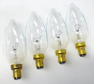 Thorn EMI Large Clear 60W Incandescent Candle Lamps SBC Dimmable Warm White x 4 - Picture 1 of 8
