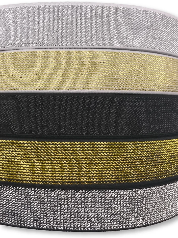 Gummiband mit Lurex Metallfaden Breite 20 mm 10mm