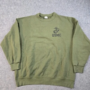 Vintage USMC Sweatshirt Mens L Crew Neck Sweater US Marines Military USA 90s - Picture 1 of 6