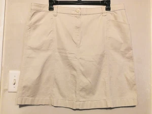 LL Bean Damen Rock 20W Plus Creme Classic Fit Knielang Chino Taschen Freizeit - Bild 1 von 4