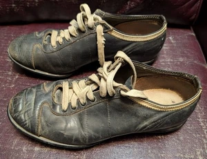 Vintage Wilson Fußballschuhe MADE IN USA Größe 8 50er 60er Jahre schwarz Leder - Bild 1 von 6