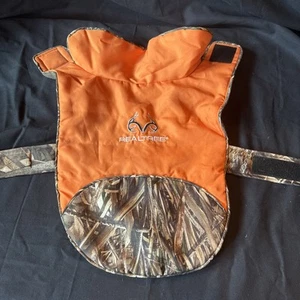 Realtree Edge Dog Vest Coat Jacket  Sz M  Camo  Blaze Orange Fleece Hunting - Picture 1 of 5
